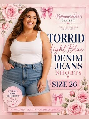 Torrid Light Blue Denim Jeans Shorts Size 26